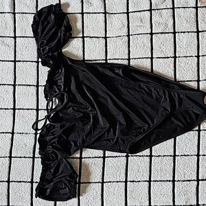 STUNNING BLACK SEA ANGEL OFF SHOULDER KEYHOLE SWIMSUIT/BODYSUIT